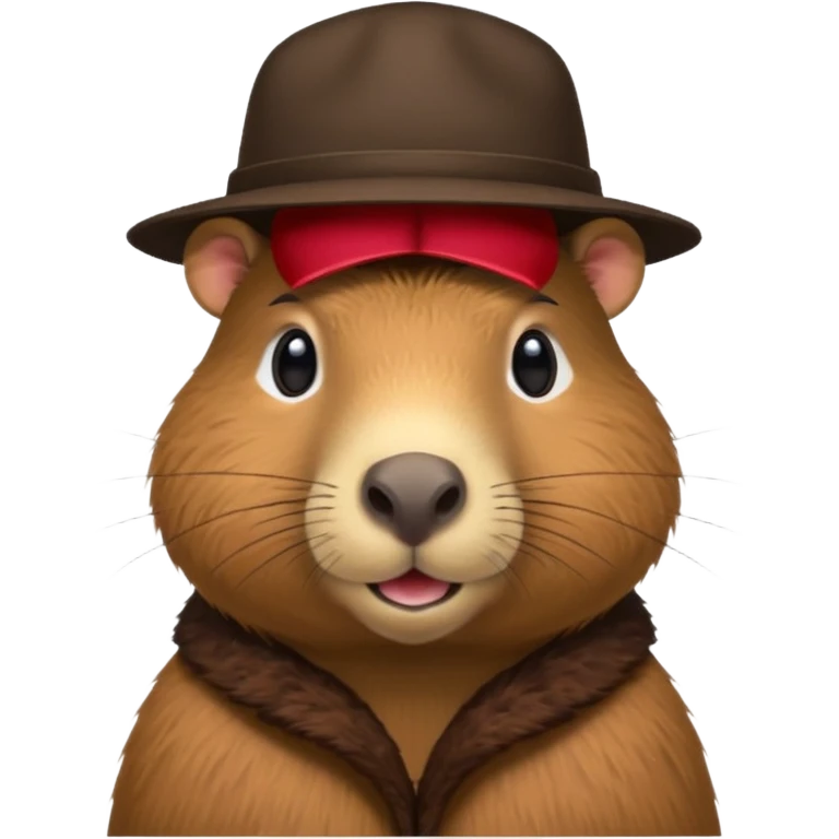 Realistisk Capybara med hat emoji