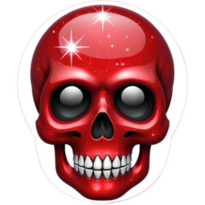red glitter skull emoji