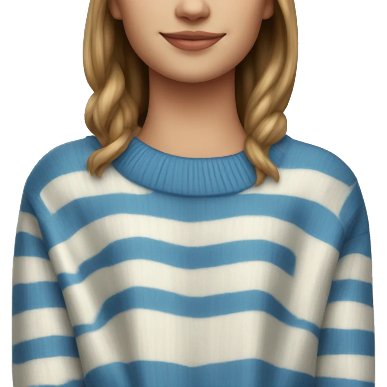 Blue and white striped sweater emoji