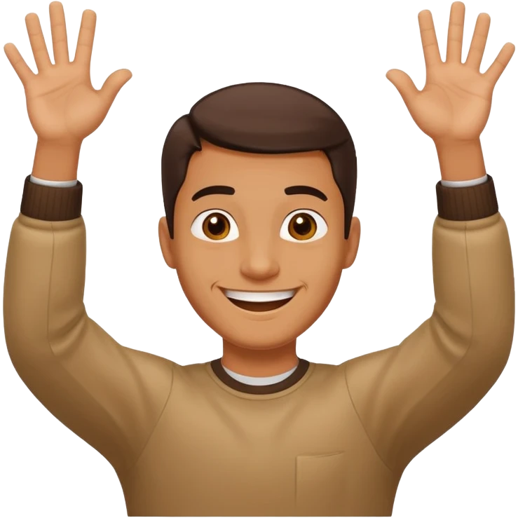 Make an emoji of a guy holding up two hands out like they're giving someone something or someone's giving them and right over those hands put six and seven on one hand each emoji