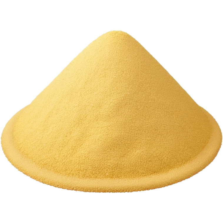 semolina mound, pale yellow, fine sandy texture, dry and matte, some granules at base, clean 3D style, transparent background, optimized for emoji size emoji