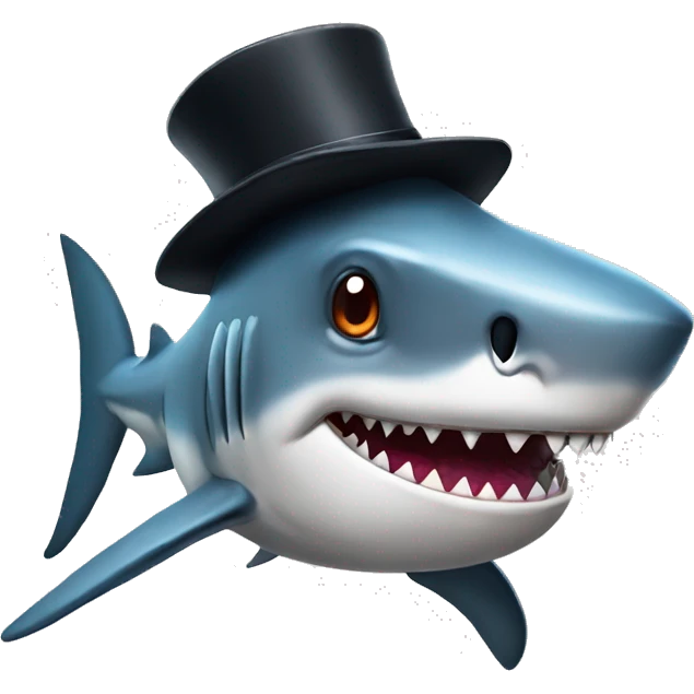 shark with tophat emoji