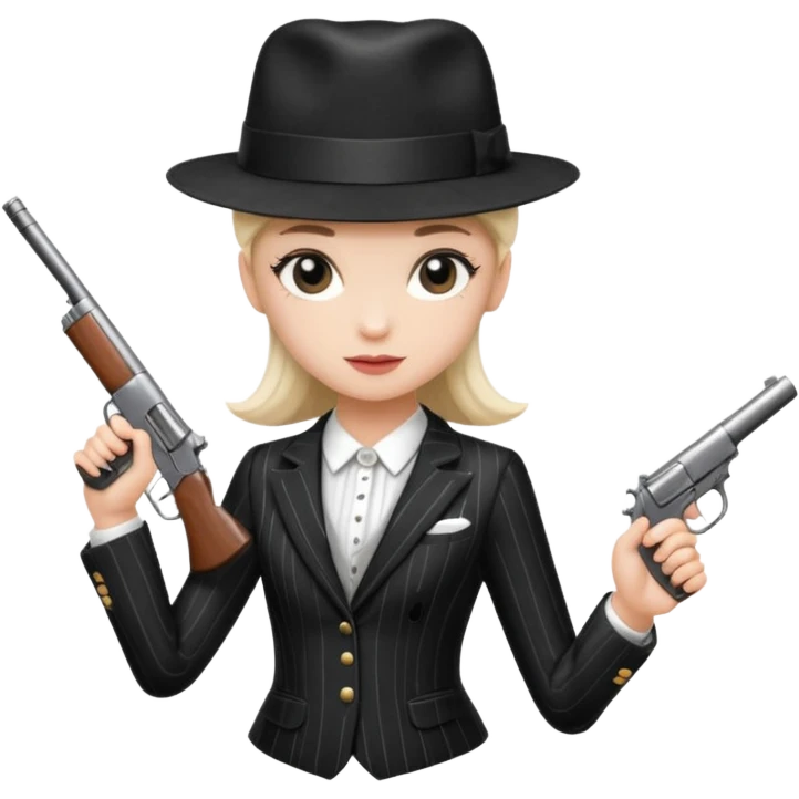 A balerina in with a gangster style emoji