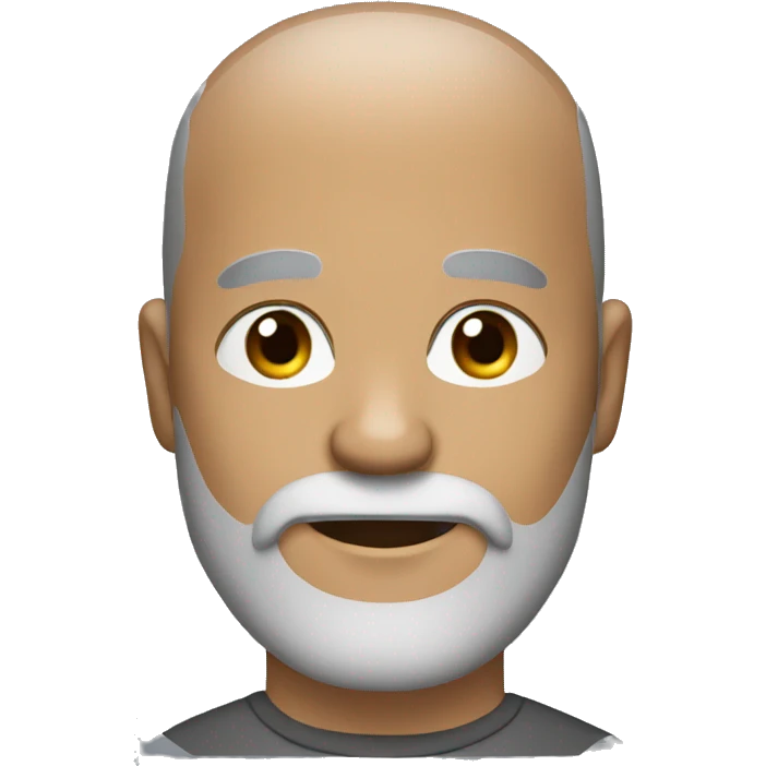 man with shaved head and beard with some gray hair mixed in the beard emoji