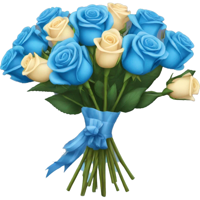 Blue  roses bouquet  emoji