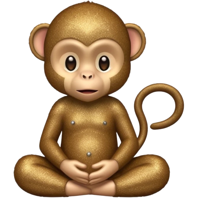 glitter monkey silence brown emoji