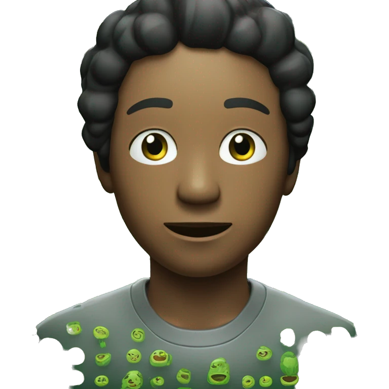 Una persona de pelo lacio y largo de color negro de piel morena y color de ojos verdes jugando en un playstation 4 emoji