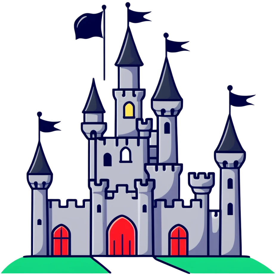 magical castle with flags emoji