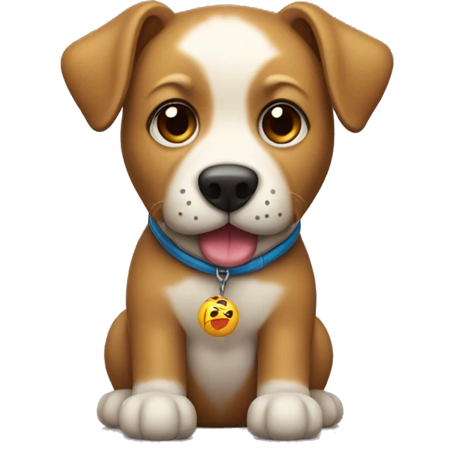 Perro con un juguete emoji