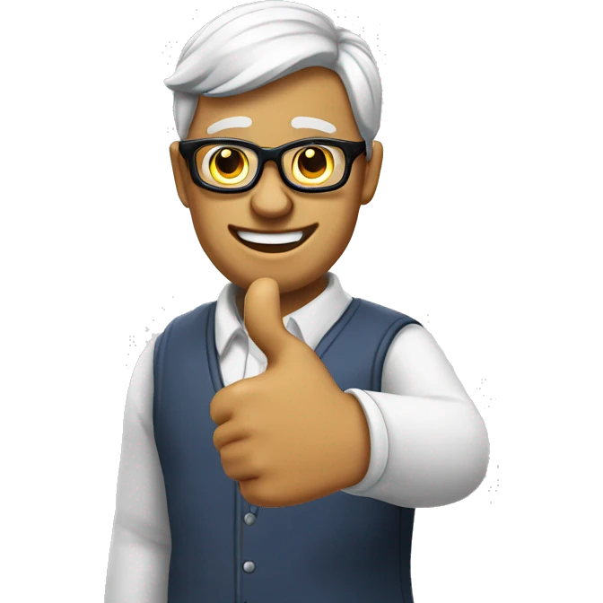 nerd with a thumbs up emoji
