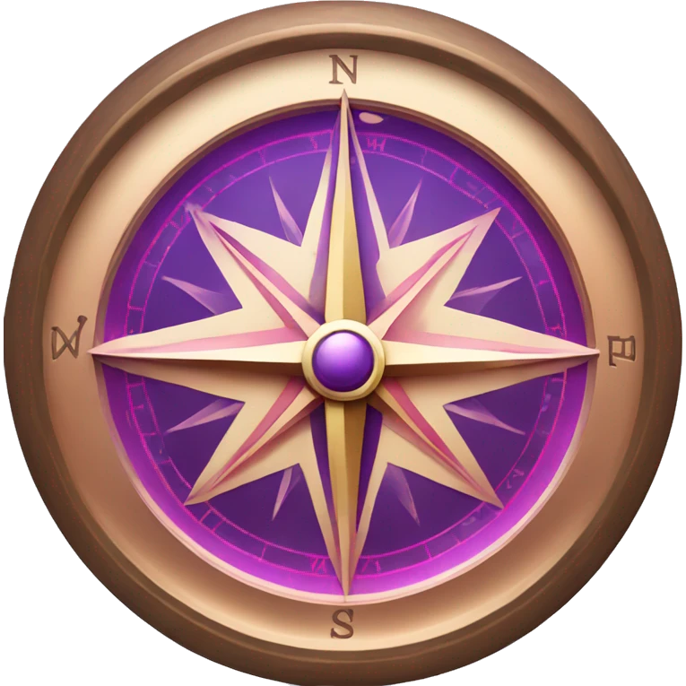 Beautiful classic compass with purple and pink grading emoji