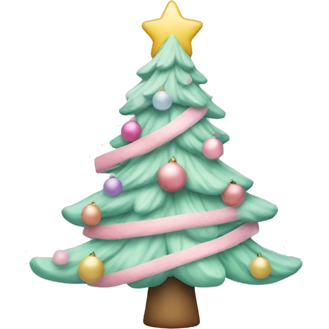 Pastel Christmas tree emoji