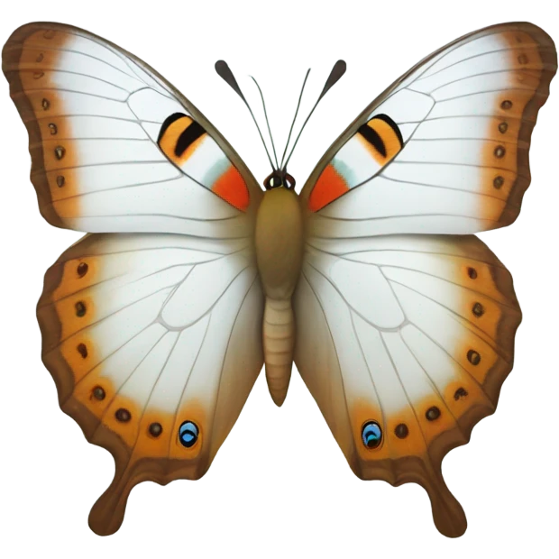 white peacock butterfly emoji
