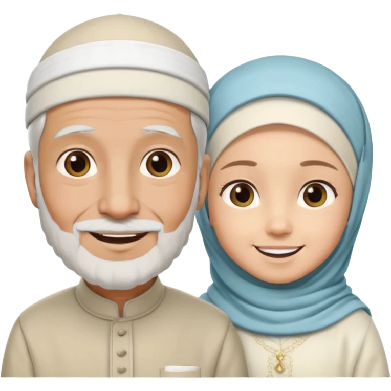Old Muslim man with little girl emoji