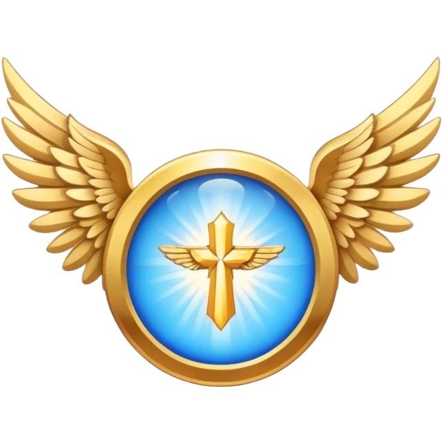 small wings emblem holy light blue emoji