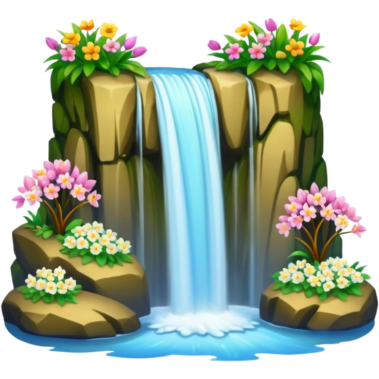spring with flowers waterfall emoji