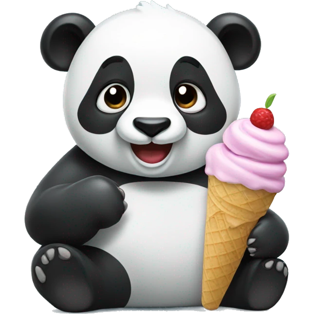 Panda eating ice cream emoji