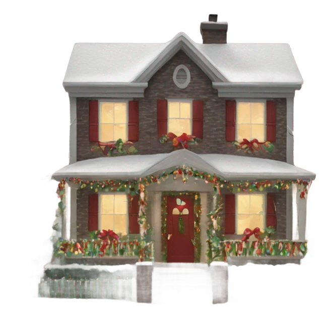 townhome decorated for Christmas emoji