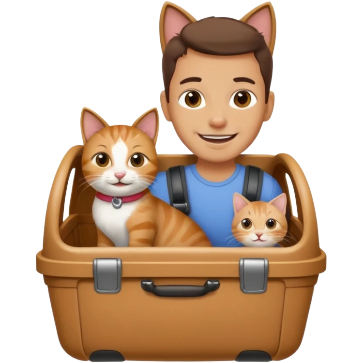 Walker + cat in carrier, Pet Walkers. emoji
