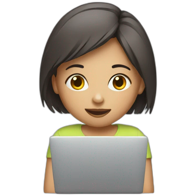 girl with computer emoji
