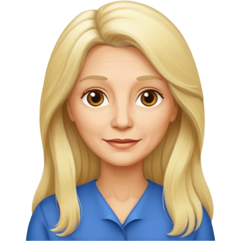 Femme 60 ans blonde cheveux long emoji