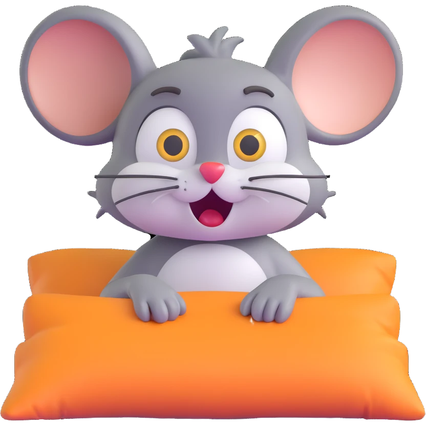 Jerry from Tom and Jerry cartoon waking up startled with wide eyes emoji