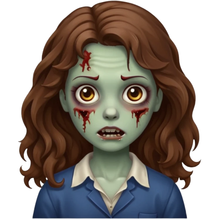 zombie girl tale brown hair wavy emoji
