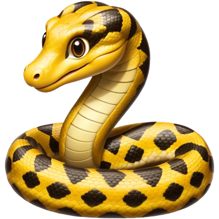 cinematic-cute-anaconda-portrait-emoji,-head-tilted-playfully-and-inquisitively,-with-a-sleek,-shimmering-body-adorned-with-detailed-scale-sriped patterns-and-round,-sparkling-eyes-full-of-wonder,-simplified-yet-irresistibly-adorable-features emoji