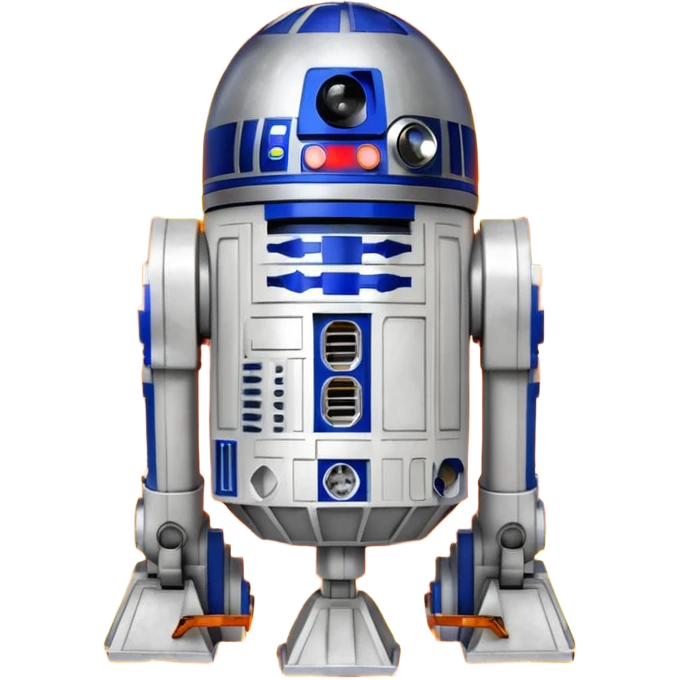 R2D2 surrounded by fire emoji