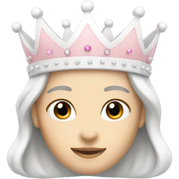 White and pastel pink crown emoji