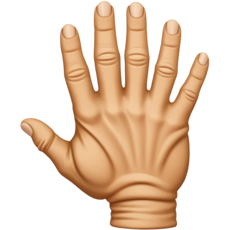 back of a hand gripping with thumb visible emoji