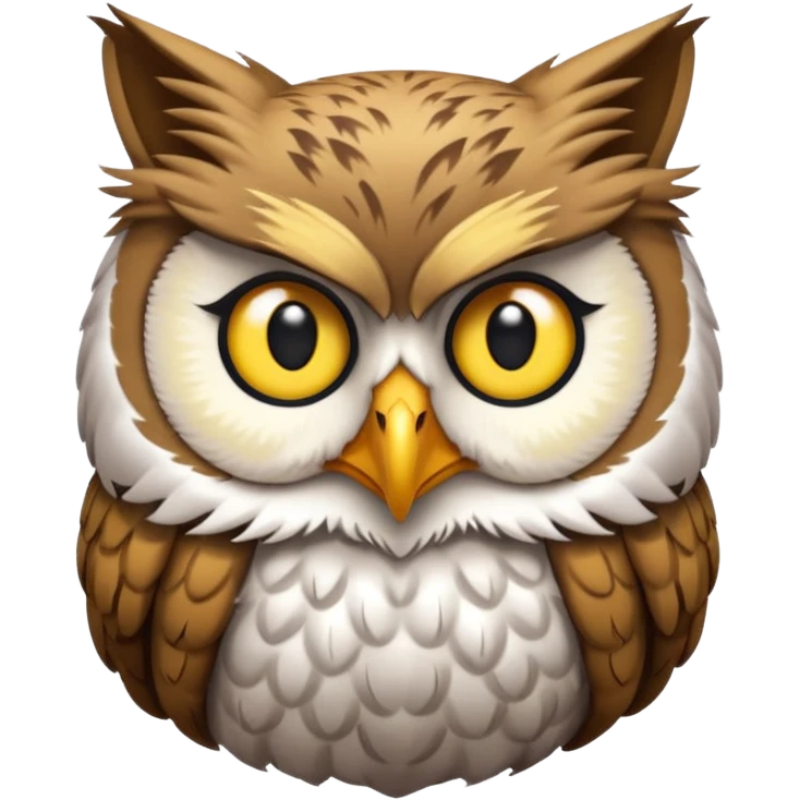 Cat mixed with a owl emoji