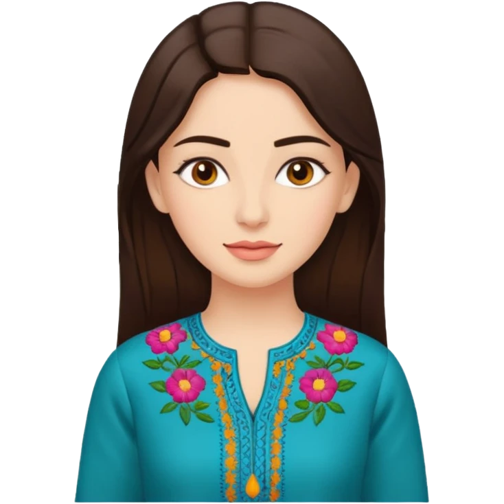 kurta wearing brunette woman emoji