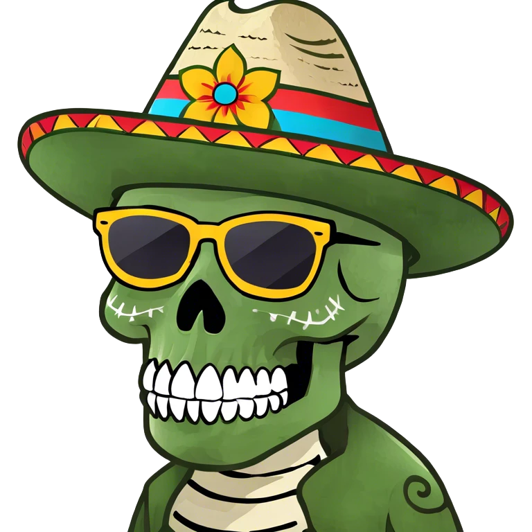 Humor sugar skull aerial view dead  emoji