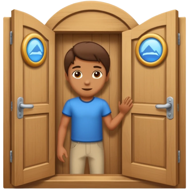 persona abriendo puerta emoji