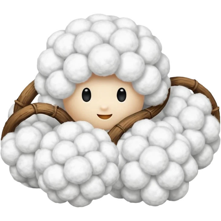 Soft fluffy balls of cotton without any faces on it emoji
