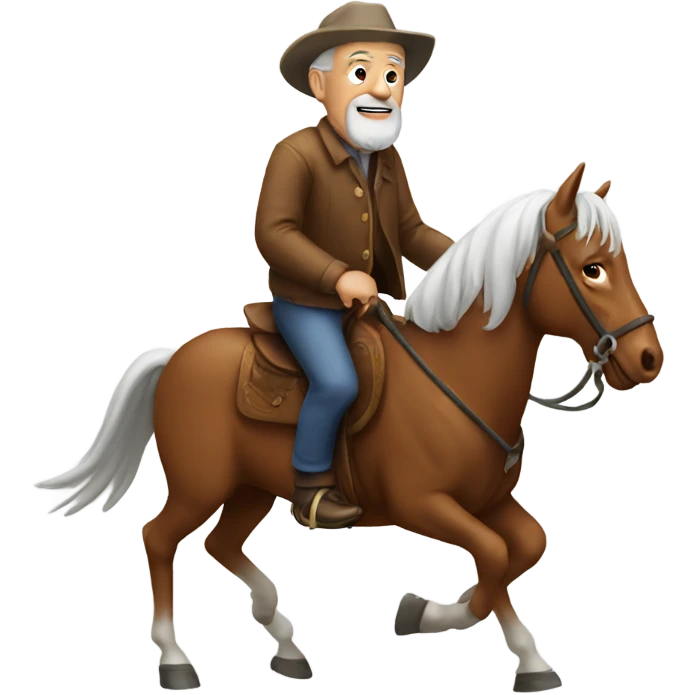 Old man riding a horse  emoji