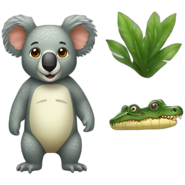 Koala a crocodile costume emoji
