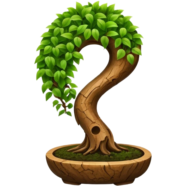 Bonzai with a question mark shape  emoji