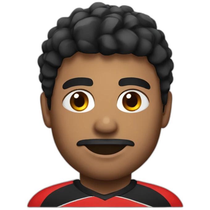 Rugbyman with black and red jersey emoji