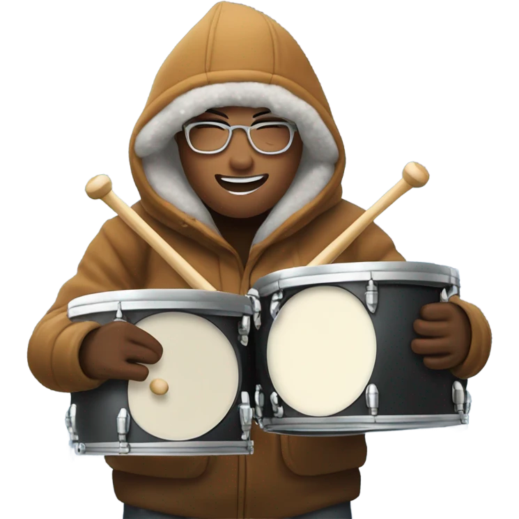 Drumming in a blizzard  emoji