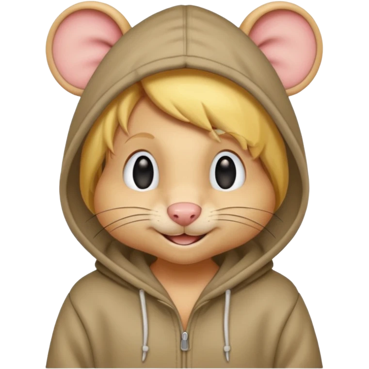 yellow haired mice with hoodie emoji
