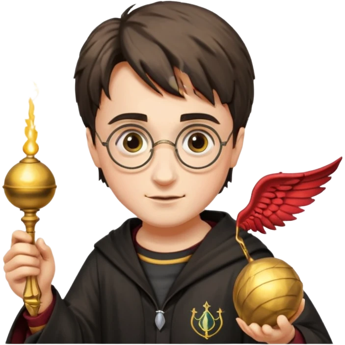 Harry Potter with golden snitch  emoji
