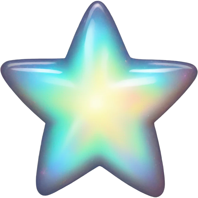 4 point star rounded corner opal shiny emoji