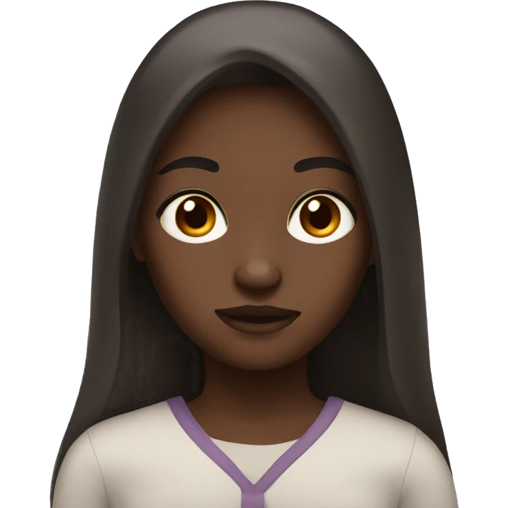 Dark girl with Brown eyes and long hair emoji