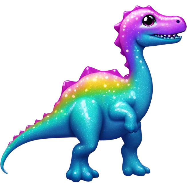 Lisa frank glitter pretty water dinosaur with fins and pearls emoji