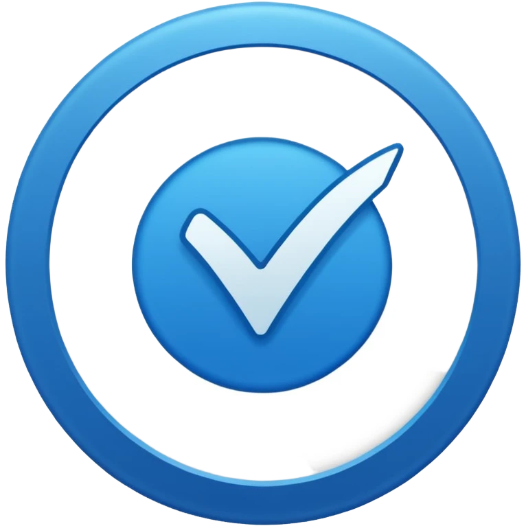 Instagram verification badge emoji in a blue outlined circular shape emoji