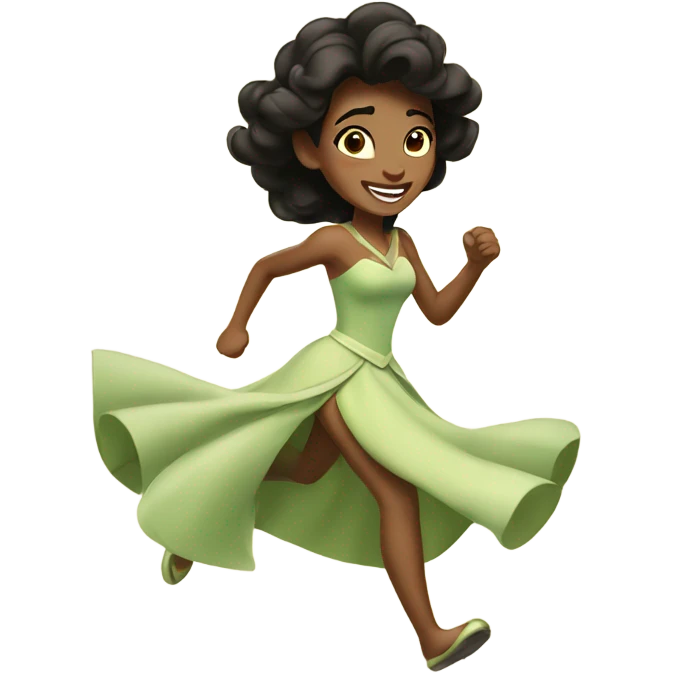 tiana princess running  emoji