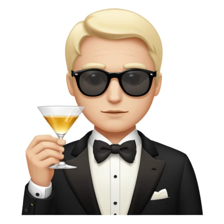 emoji de cantor de música clássica com vibe old money, Nova York, Hamptons, usando smoking, expressão elegante, fundo luxuoso emoji