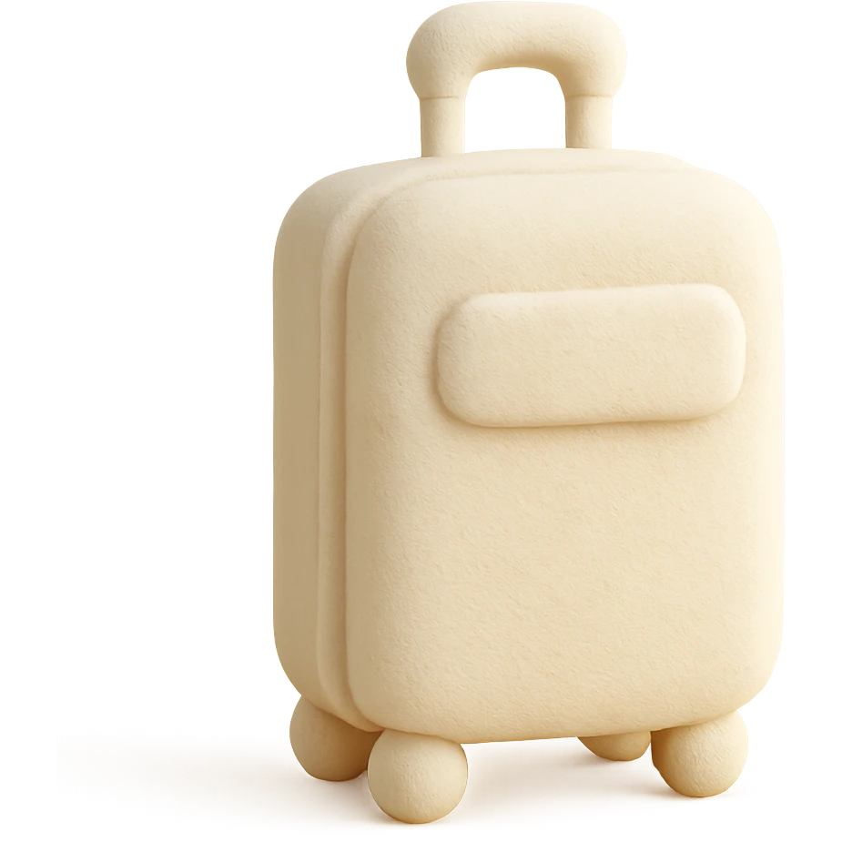 aesthetic ivory minimal suircase with wheels emoji